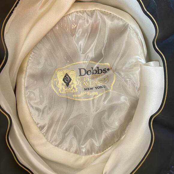 Vintage Dobbs Fifth Avenue Grey Wool Fedora Pork Pie Hat Black Band 7 1/4 - Picture 9 of 12